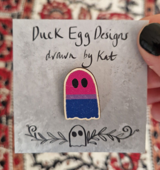 Bisexual Flag Ghost Pride Pin