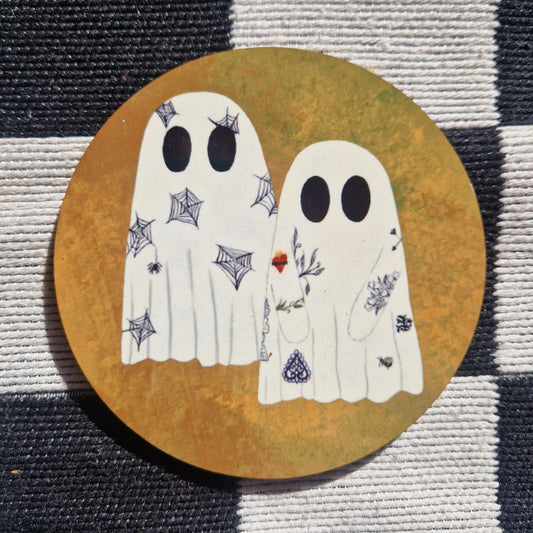 Tattooed and Spiderweb Ghost Coaster