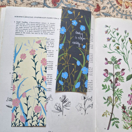 Reading To Escape Reality Forget-me-not Bookmark