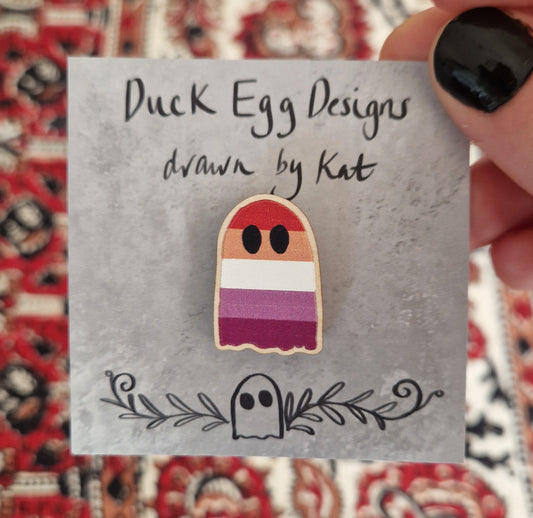 Lesbian Flag Ghost Pin