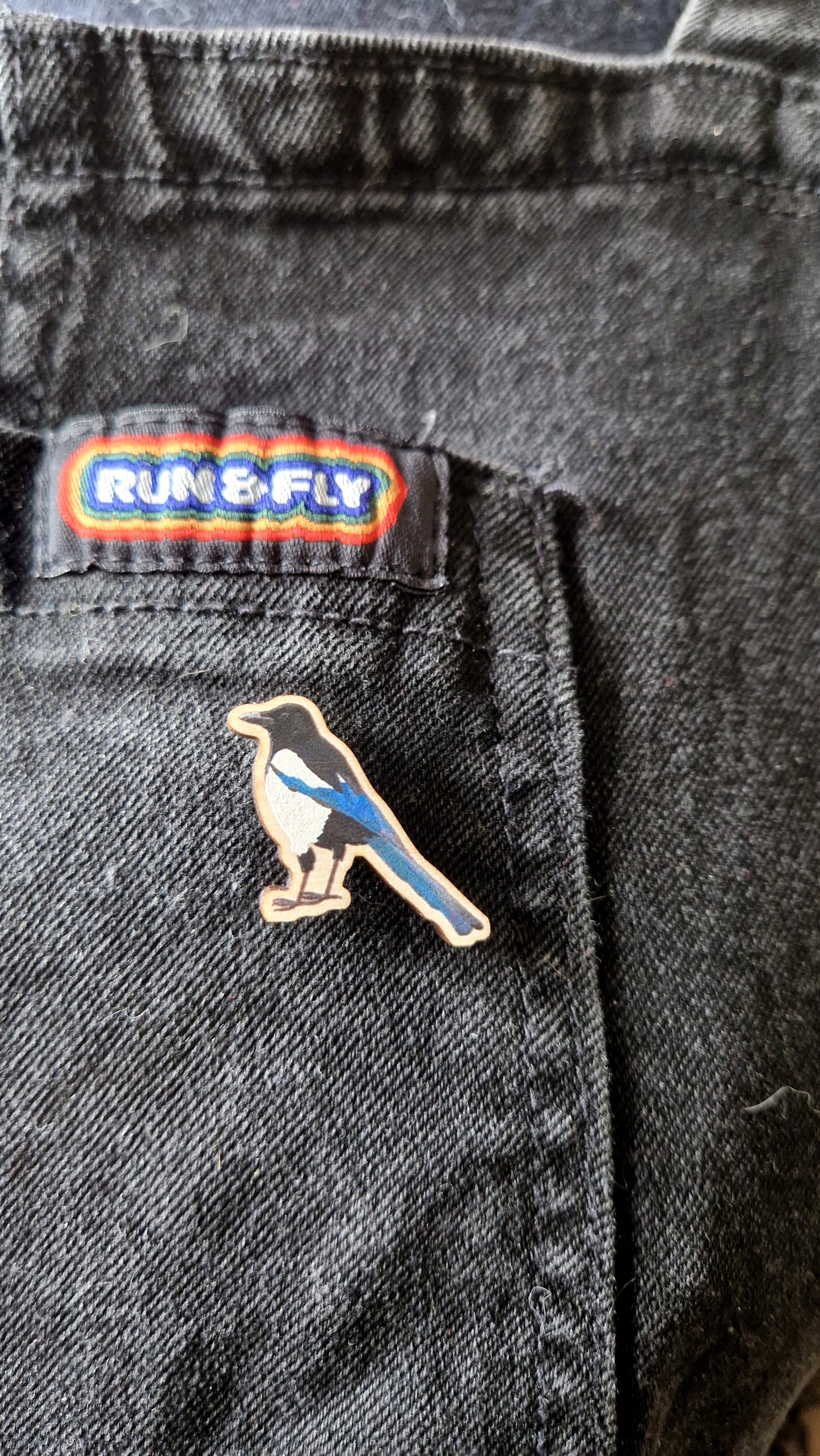 One For Sorrow Magpie Mini Pin