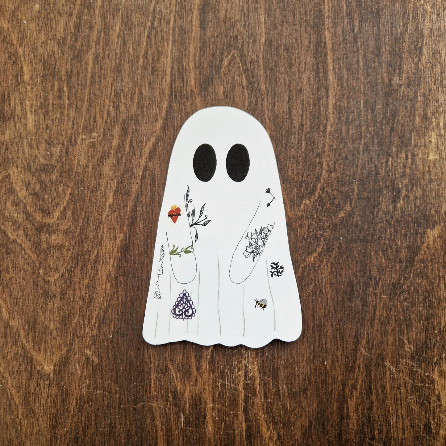 Tattooed Ghost Vinyl Sticker