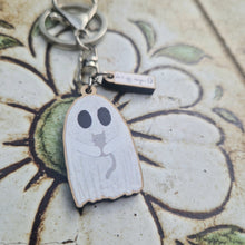 Load image into Gallery viewer, Ghost With Cat Keyring
